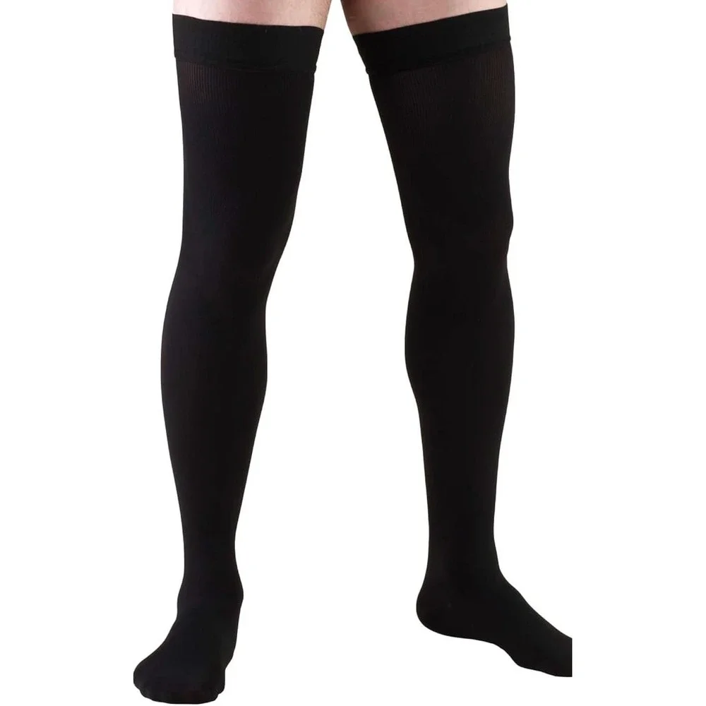 Truform Men's Thigh High Over Knee Compression Socks 20-30mmHg - Black - XL